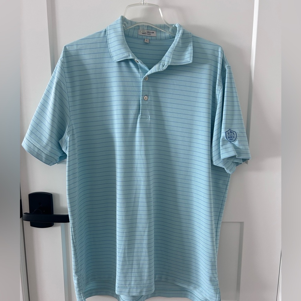 Peter Millar Mint Striped Polo Shirt
